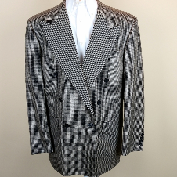 Oscar de la Renta Other - Oscar de la Renta Wool Hounds-Tooth Sport Coat Jacket Blazer Sz 40R